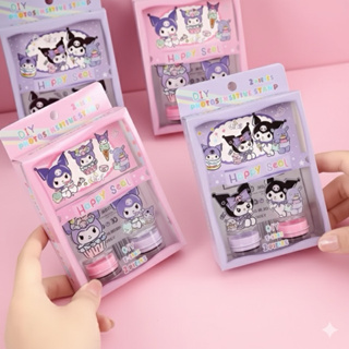 Kit 2 Carimbos Kuromi com Mini Bloco | Happy Seal DIY Y-3303 em Oferta na Shopee
