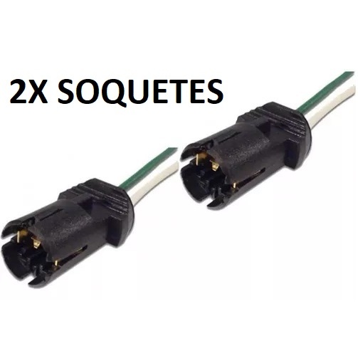 Soquete Plug Chicote Lâmpada Led T10 para Pingo Soquete Pra Lampada Pingo De Sinaleira Dianteira Lanterna Com Fio 2pç