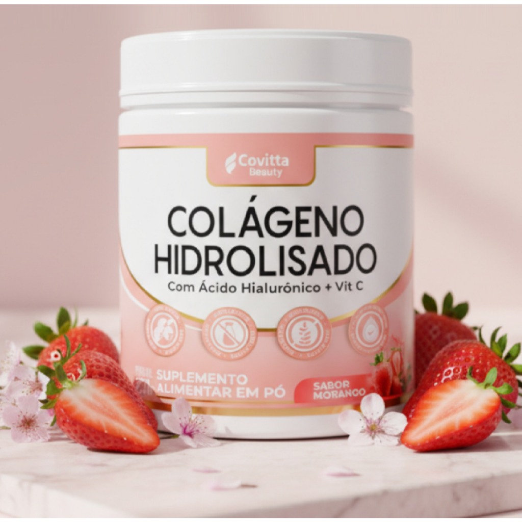 Suplemento Colágeno Hidrolisado + Ácido Hialurônico - Pele firme, Cabelos e Unhas – 250g – Covitta em Oferta na Shopee