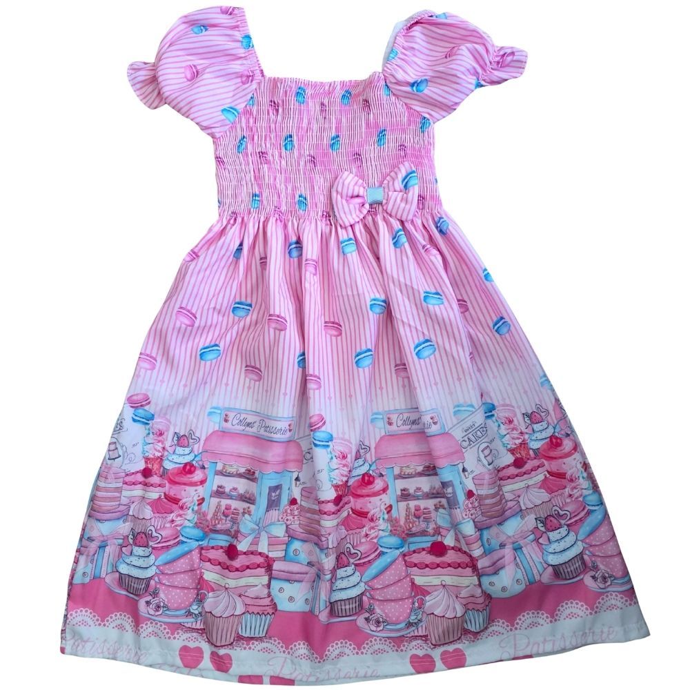 Vestido Infantil Menina criança manga bufante – Roupa para Festa, Aniversário, Passeio e Dia a Dia