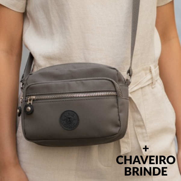 Bolsinha Tiracolo Pequena Lateral Transversal de Ombro em Nylon Tactel Feminina Masculina