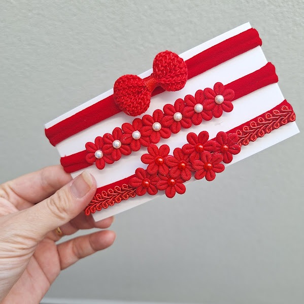kit Faixinhas natal festas ano novo faixa de bebê RN/saída maternidade/mesversário/tiara bebe flores
