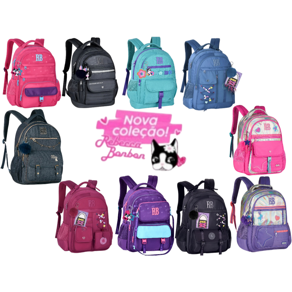Mochila Rebecca lBonbon Notebook Resistente Escolar Lançamento Nova Coleção volta ás aulas 2026 CLIO em Oferta na Shopee