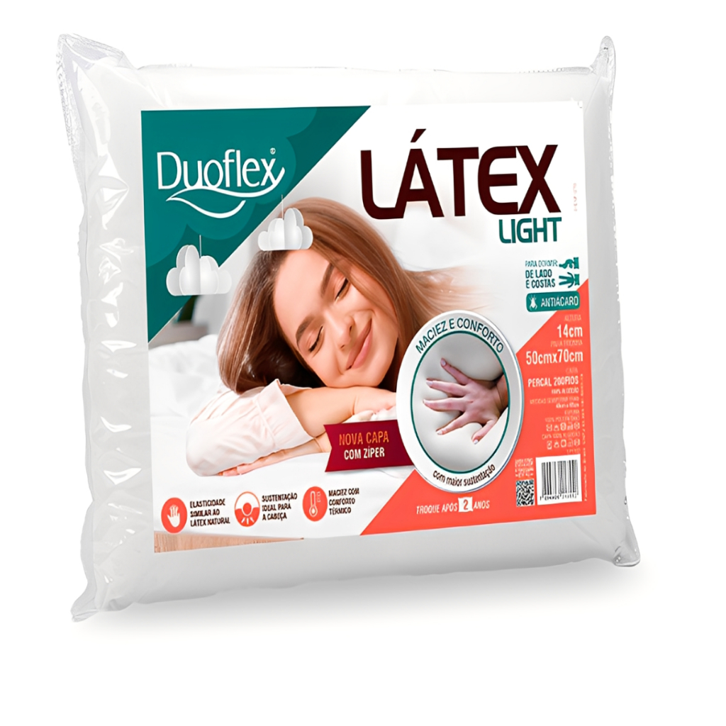 Travesseiro Látex Duoflex 14cm - Comprar com Melhor Preço em Roupas de Cama