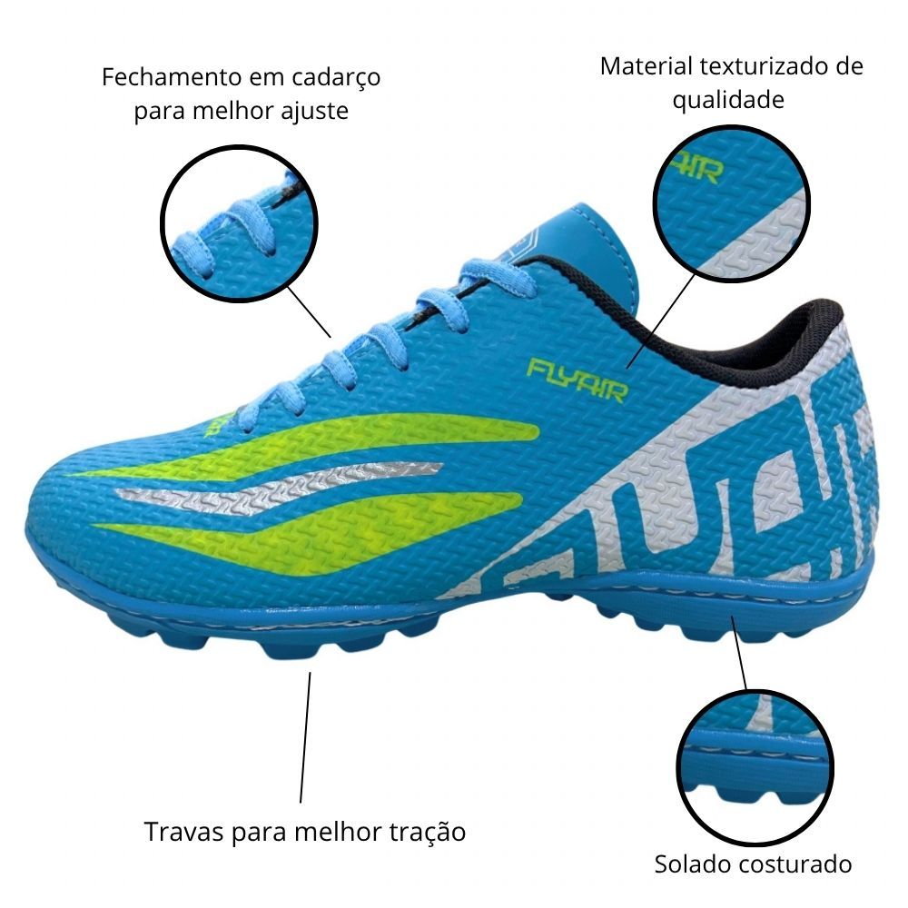 Tenis Chuteira Societ para grama sintetica ou quadra reforçada e costurada