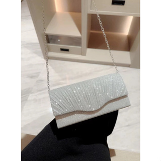 Bolsa de Festa Luxuosa com Brilho para Casamento e Jantares Clutch Feminina com Alça em Oferta na Shopee