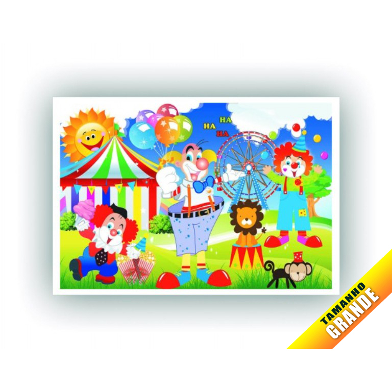 Papel arroz Circo Palhaço Para bolo Grande 30x40cm de 7kg
