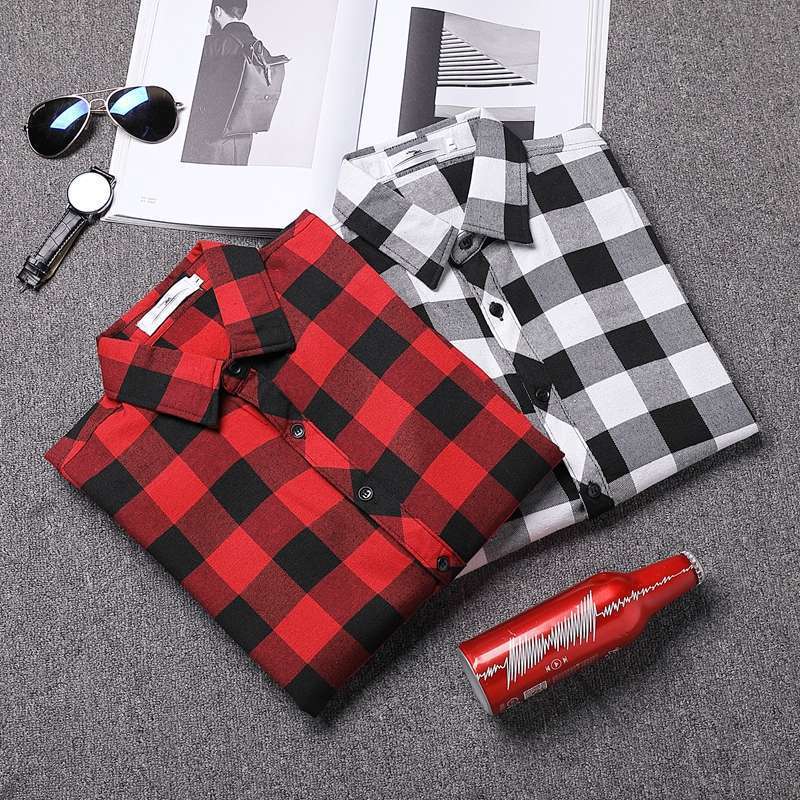 camisa xadrez Camisas casuais masculinas km1 / camisa de manga curta