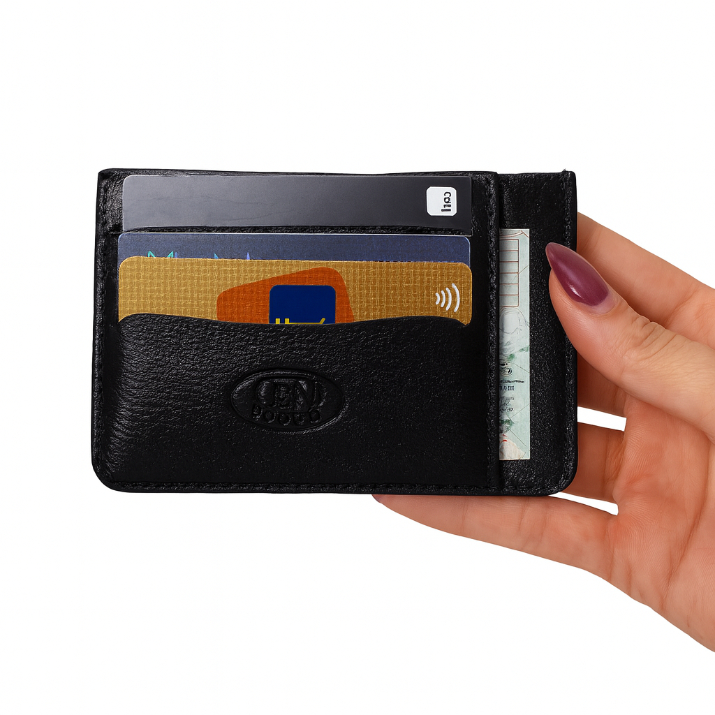 Carteira Fn Couro Porta Cartão Slim - 9cm X 12cm X 5mm