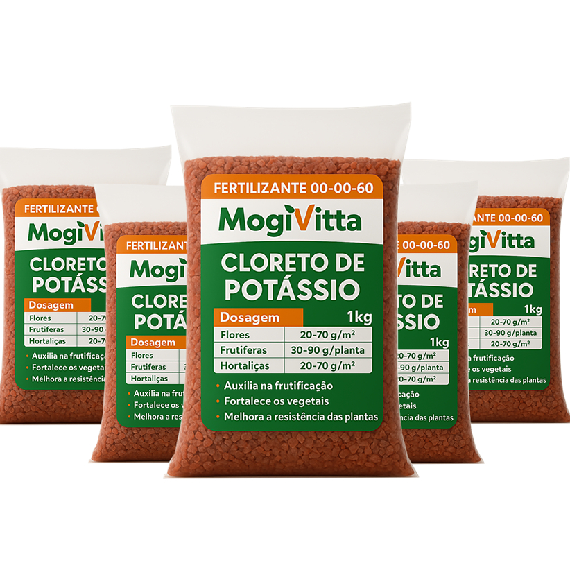 Cloreto de Potássio Vermelho KCl 60% -  Adubo Fertilizante para Frutas Flores Jardim Gramados - 5 Kg