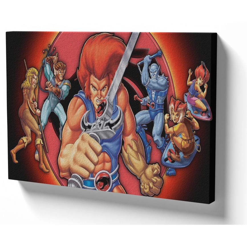 Quadro luxo tela 50x70 estrutura madeira Thundercats Lion leão