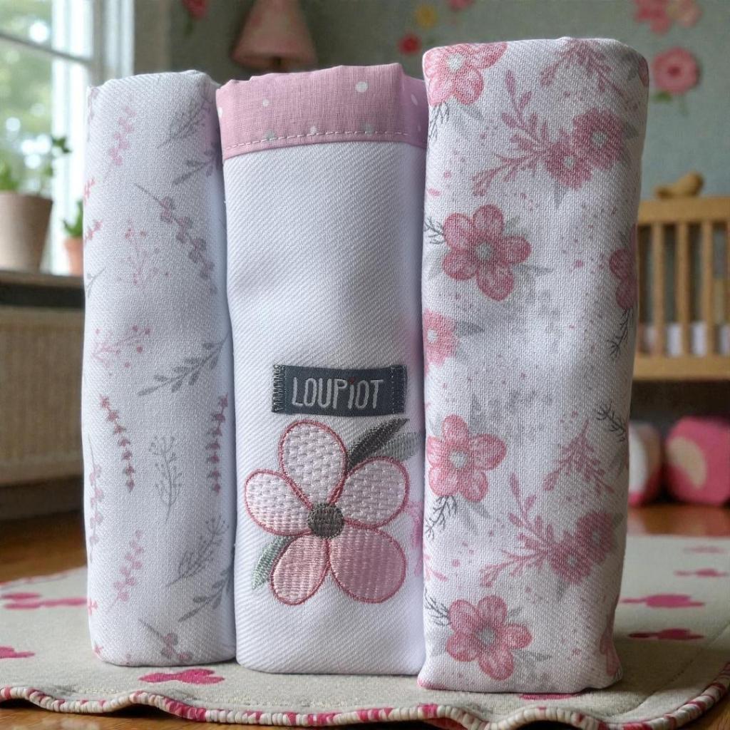 Cueiro Bebê Flanelado 100% Algodão | Kit 3 Unidades 80x80cm | Enxoval Menina em Oferta na Shopee