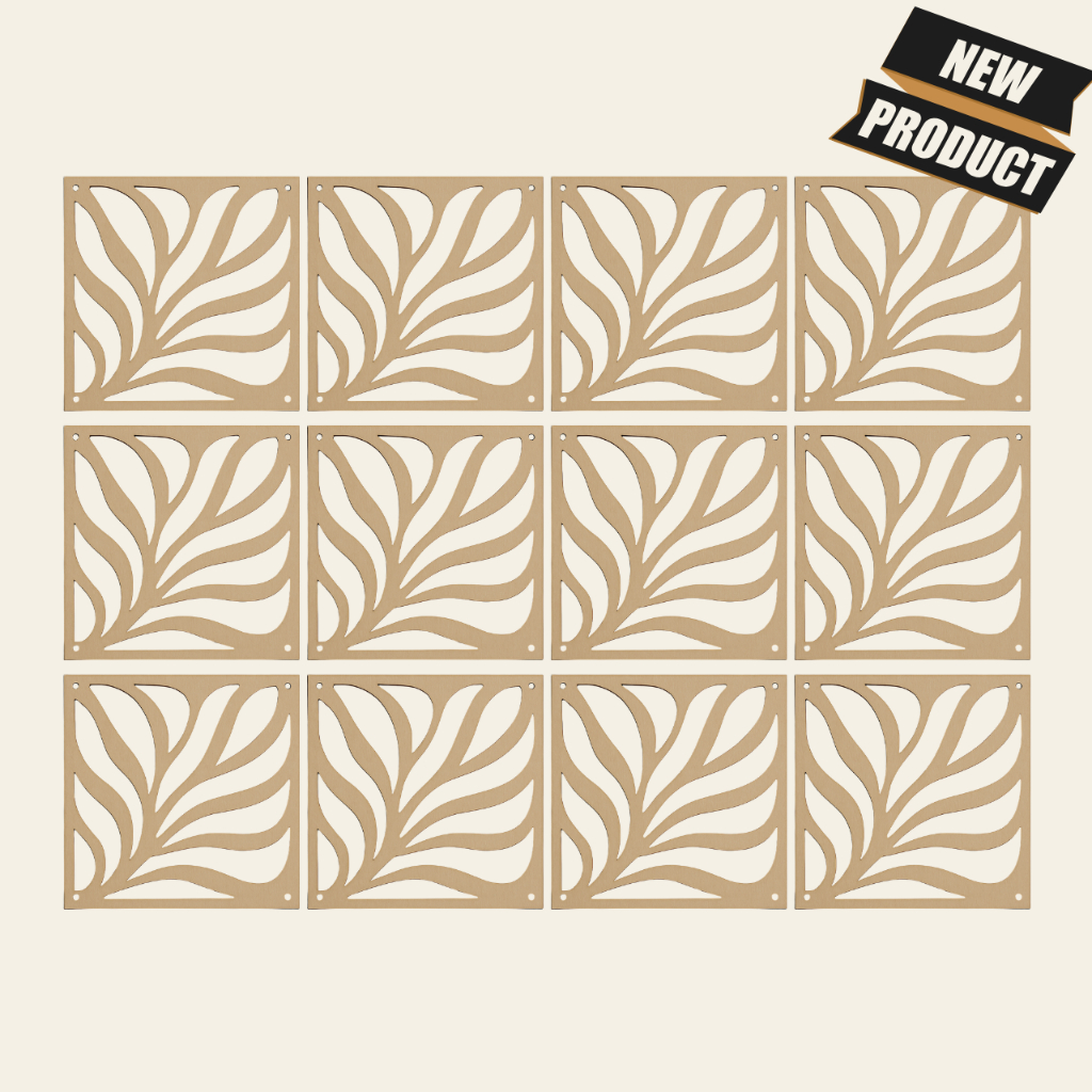 Placa Modular Decorativa 36 Unidades 29x29cm Painel Vazado em MDF Cru Divisória de Ambiente