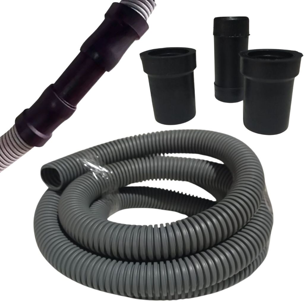 Kit emenda extensor com 3 metros de mangueira sanfonada para maquina de lavar.