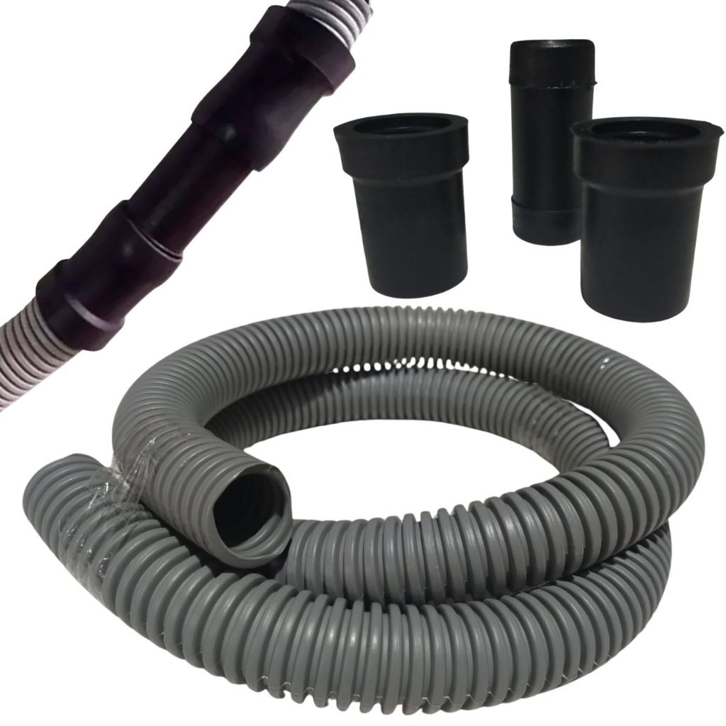 Kit Emenda extensor mais 2 metros de mangueira sanfonada e suporte curvo para maquina de lavar roupa lava louças em Oferta na Shopee