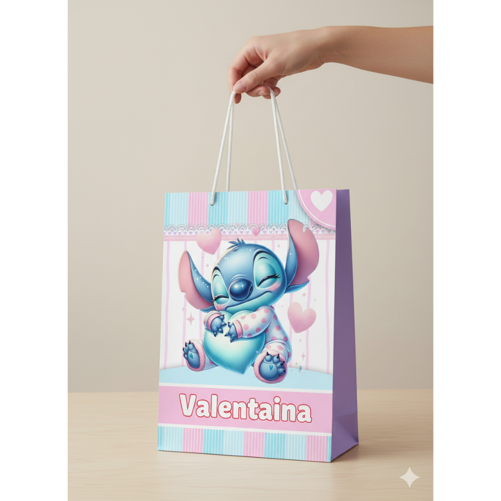 Sacolinha Stitch    Personalizado Sacolinha Lembrancinha Aniversário PEGUE E MONTE