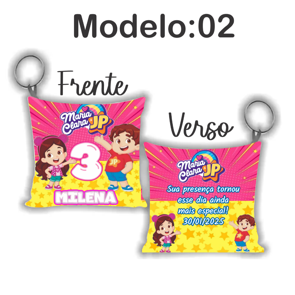 Lembrancinha Aniversário Maria Clara e JP- Almochaveiros  - chaveiros personalizados