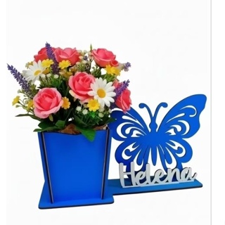 (CENTRO DE MESA)  KIT 10 'CACHEPÔ COM BORBOLETA + NOME EM MDF🏷 em Oferta na Shopee