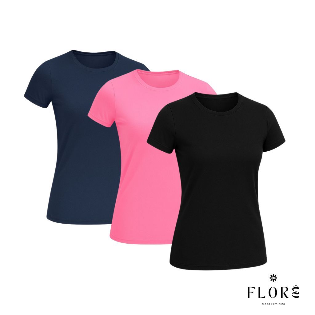 Kit 3 Camiseta Feminina Dry fit Blusas Camisas Para Academia Corrida Uv cross fit em Oferta na Shopee