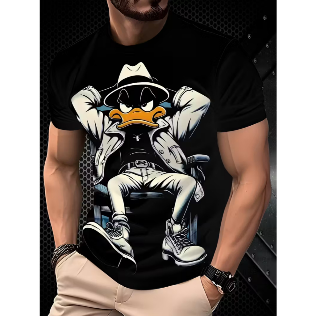 Camiseta Streetwear Estampada Patolino Blusa Camisa Casual Algodão em Oferta na Shopee