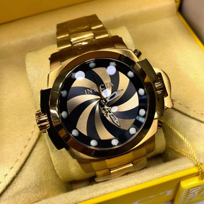 Relógio Masculino Invicta Coalition Forces PREMIUM Dourado Banhado á Ouro 18K Luxuoso Grande Robusto Á PROVA D'ÁGUA