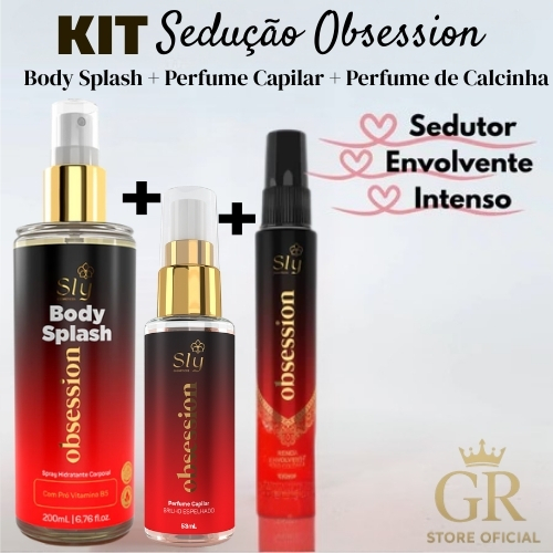 KIT Sedução Obsession Body Splash + Perfume Capilar + Perfume de Lingerie
