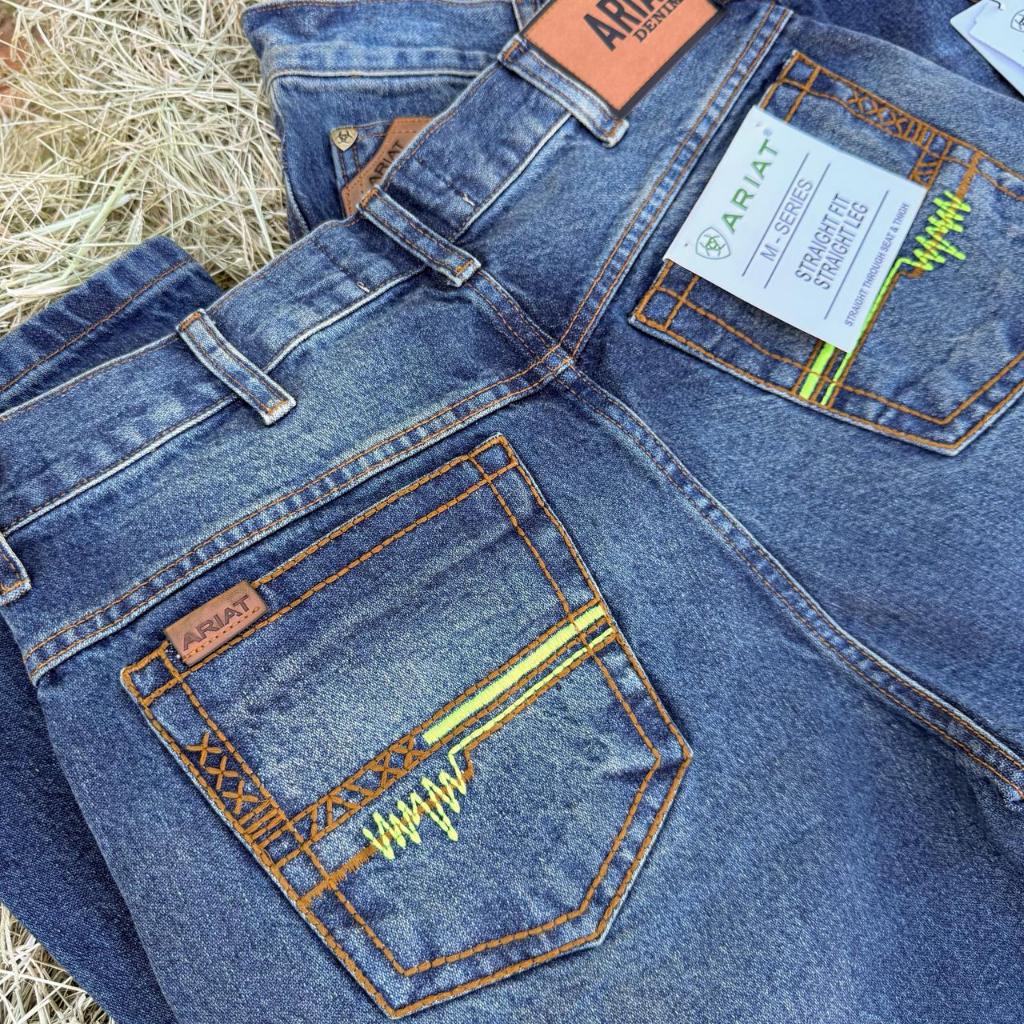 Calça Country Masculina Jeans Ariat 100% Algodão Tecido Grosso Peão Montaria em Oferta na Shopee