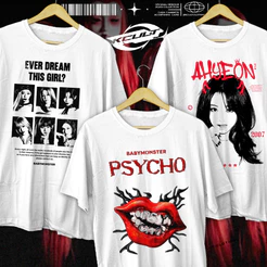 Camiseta Unissex 'We Go Up' BABYMONSTER Ahyeon Chiquita Asa 'PSYCHO' Kpop Aesthetic