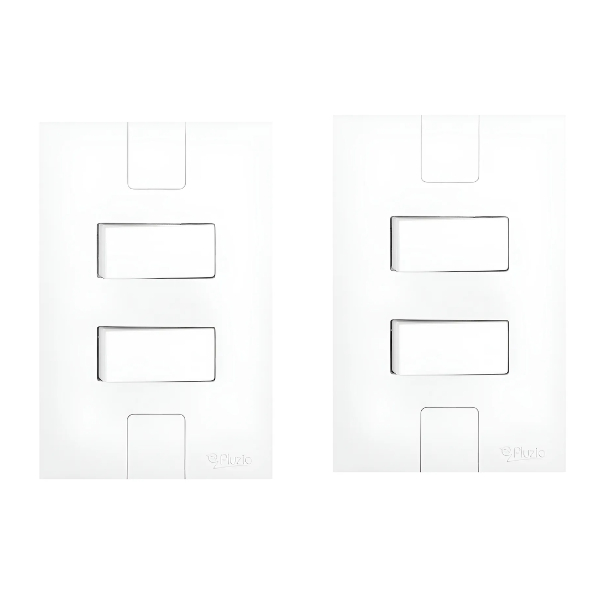 Kit 2 Interruptores Duplo Apagador Pluzie Caprice - 2 Teclas Simples 4x2