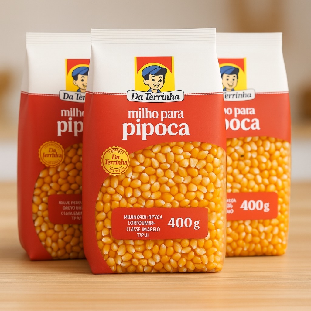 KIT com 3 Milhos para Pipoca Da Terrinha – 400g cada (Total 1,2kg) em Oferta na Shopee