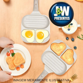Frigideira Antiaderente 3 Furos Divisórias Pedra De MaiFan Ovo Carne Lanche Hambúrguer Multiuso em Oferta na Shopee