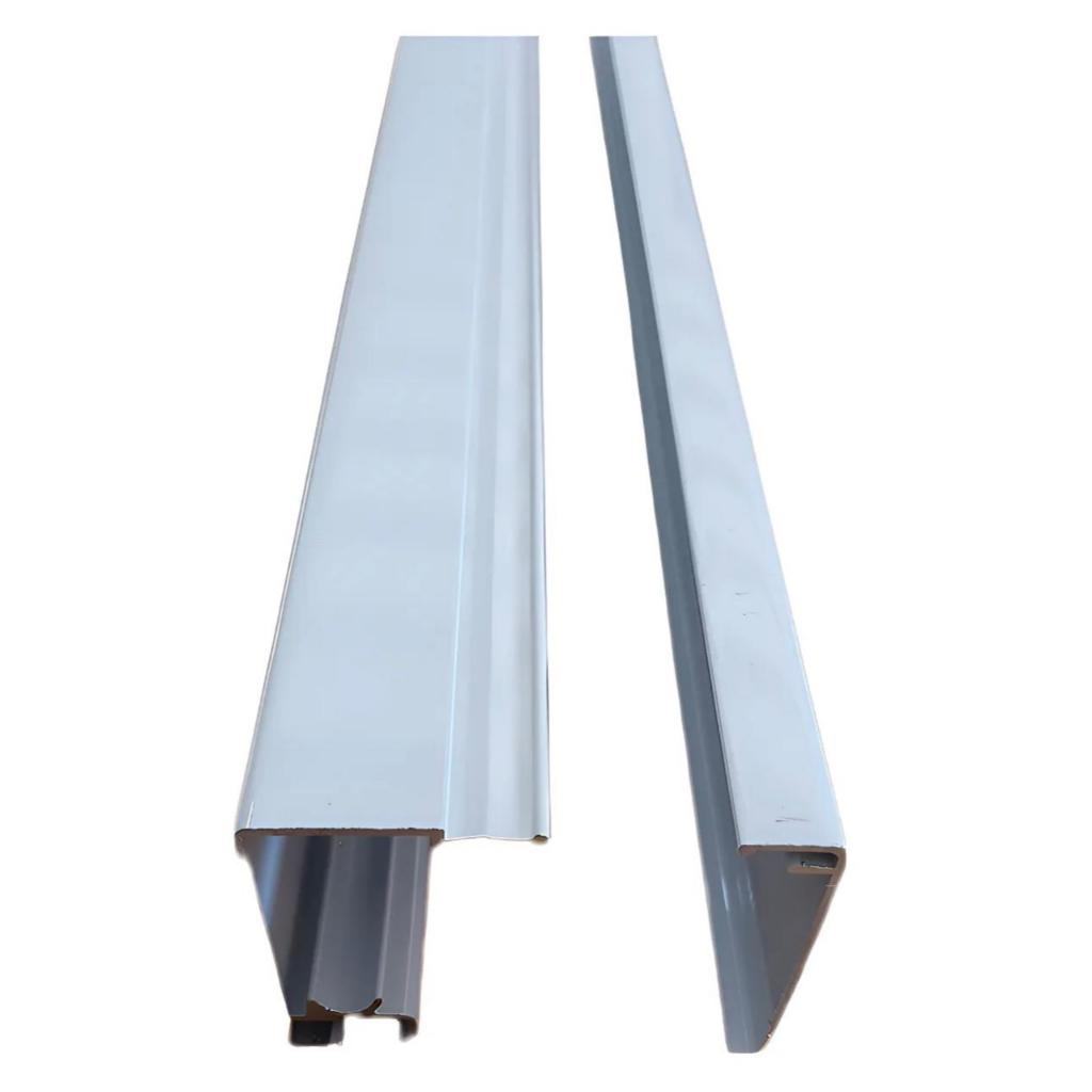 Trilho superior com tampa de aluminio para vidro temperado blindex porta janela 8mm