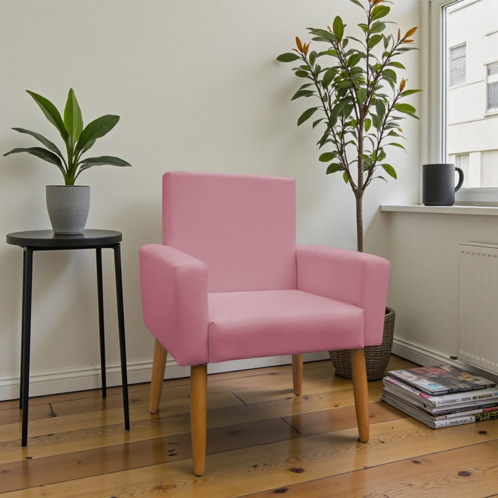 Poltrona Cadeira Nina para Salão de Beleza Manicure Espaço Mulher Estética Clínica Penteadeira Quarto de Menina