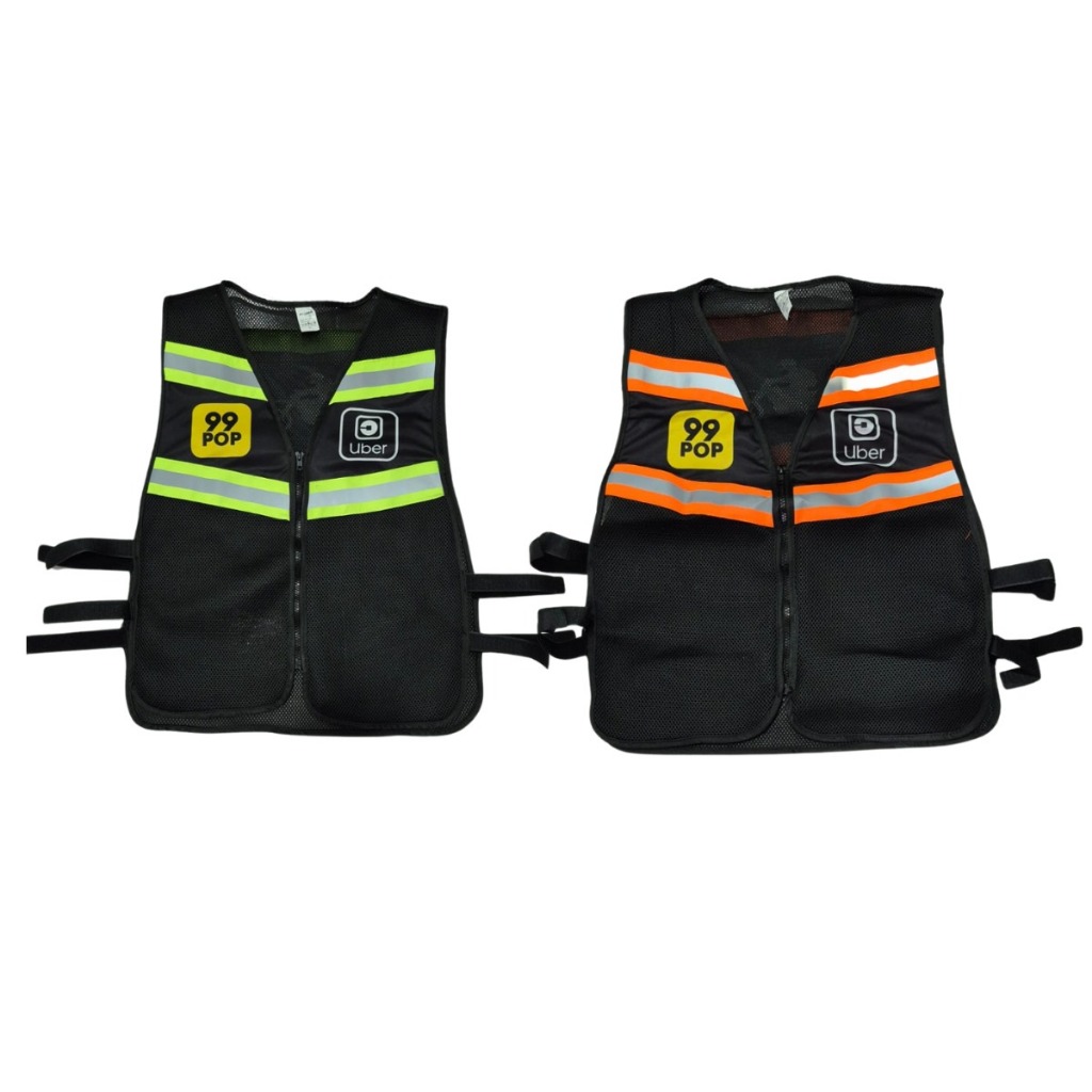 Colete para motoqueiro Motoboy Mototáxi uber 99 com faixas refletivas — imagem 2 de 2