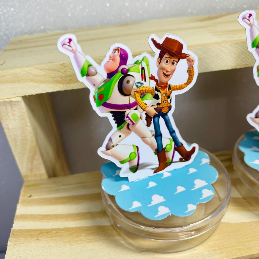 Aplique 3D Lembrancinha Festa Caixinha Acrílica 5x5 Latinha Enfeite Decoração Aniversário Infantil Festa Toy Story