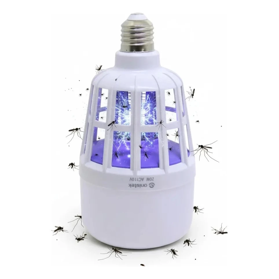 Lâmpada Luminária 20W Mata Mosquito Onistek ON-LU112 LED Armadilha Anti-Insetos Sem Veneno 110V 127V Cor Branca — imagem 1