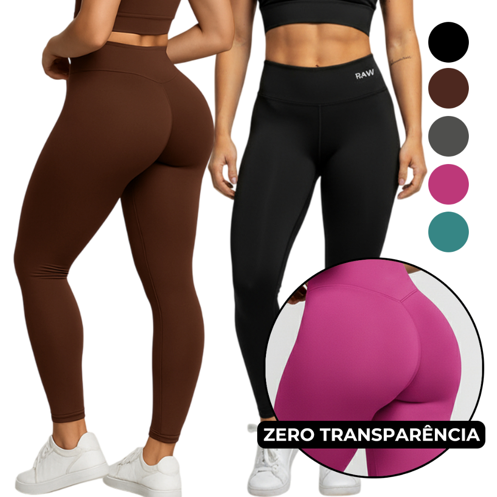 Calça Legging Academia Feminina Cintura Alta Zero Transparência em Oferta na Shopee