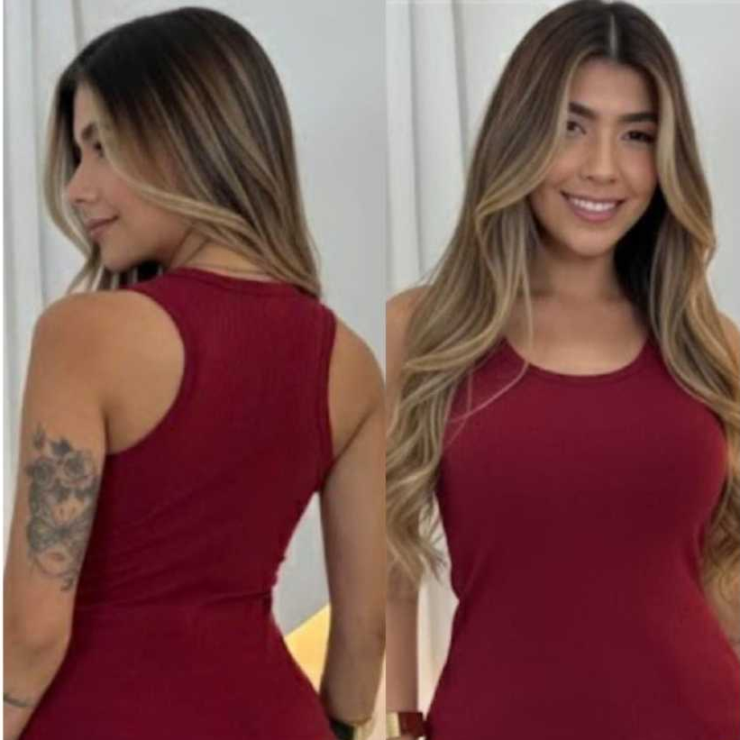Blusa Regata Feminina Canelada Básica Ribana com Elastano verão Diversas cores Premium