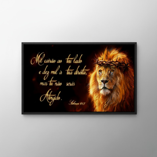 Quadro decorativo 1 peça Leão de Judá Salmo 91 decoração quarto sala interiores em Oferta na Shopee