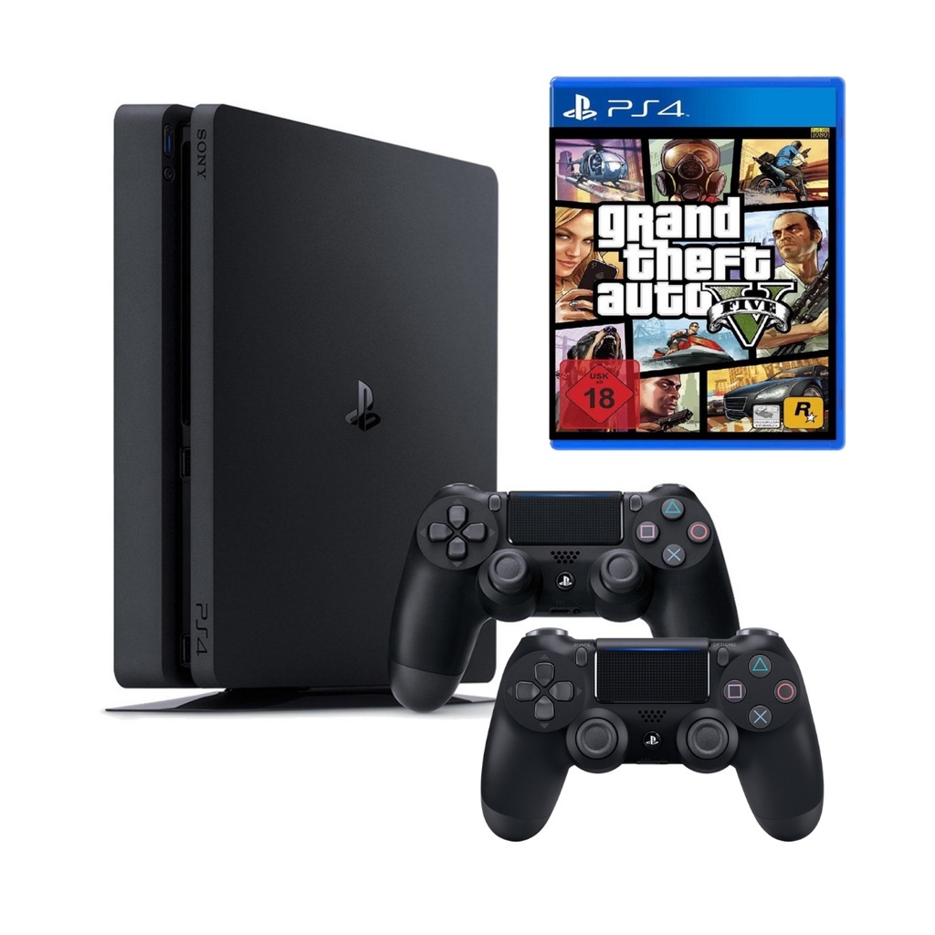 Console slim 500GB Usado com 2 controles + 1 jogo aleatório