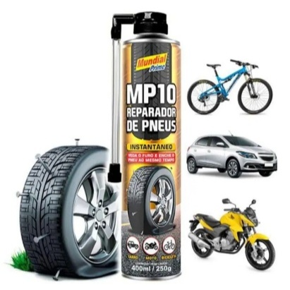 SOS Pneu Reparador Instantâneo,  Repara e Infla na Hora Mundial Prime em Oferta na Shopee