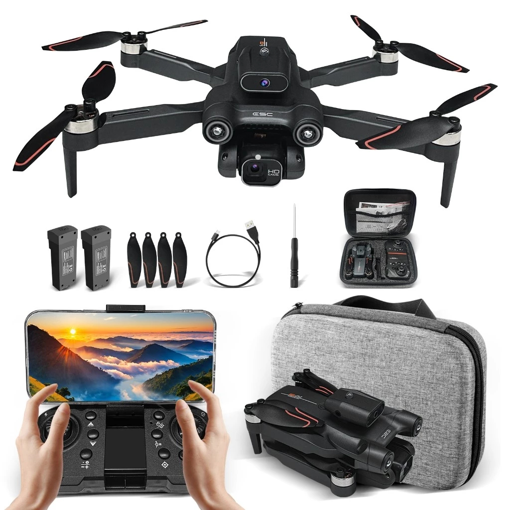 Mini drone Mini LSS1S Cámara dual + 2 baterías com dual câmera 6K preto 2.4GHz