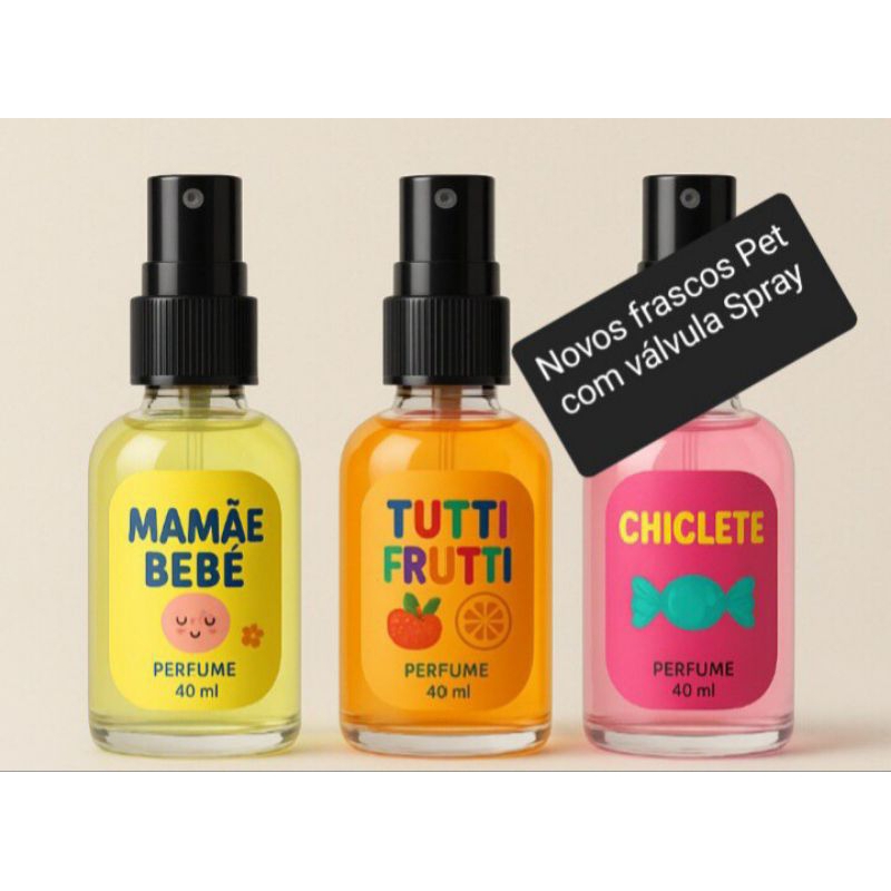 kit 3 Colônias Infantil Jardim D Secreto Mamãe e bebê, Tutti frutti ,Chiclete 60ml cada.