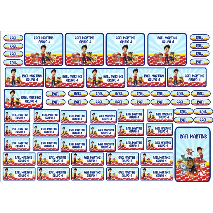 Kit 130 Etiquetas Escolares Adesiva Personalizada - Diversos modelos!