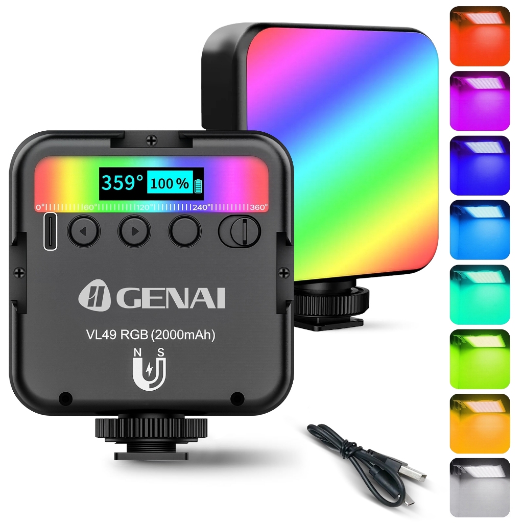 Luz RGB Luz de reposição Iluminador Vídeo Para Câmera Led ring light Para Fotografia Câmeras Profissionais HRL VL49RGB
