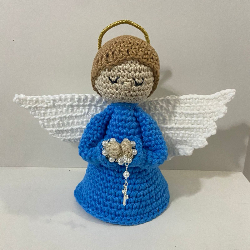 Anjo em Crochê 15cm | Anjinho Artesanal Feito à Mão | Decoração e Presente