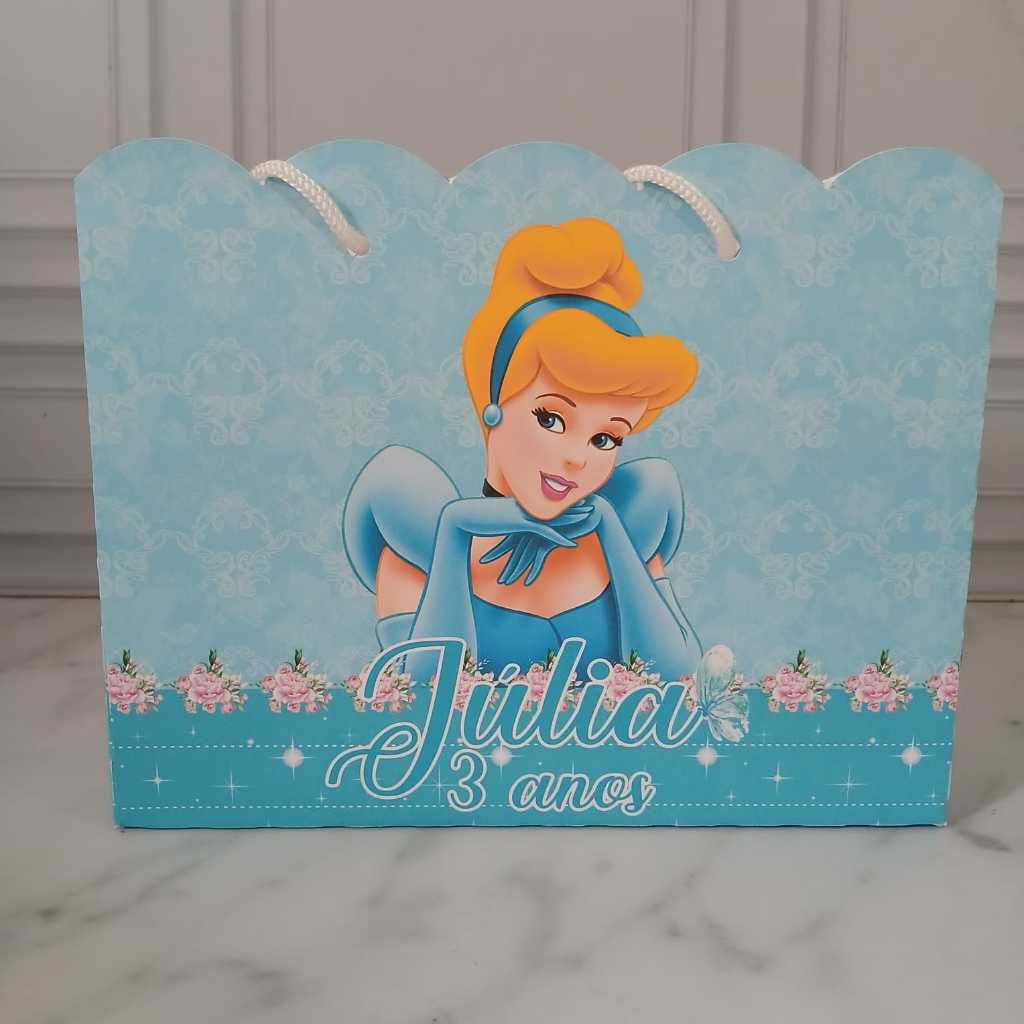 Sacolinha Personalizada Cinderela - PEGUE E MONTE Lembrancinha de Aniversário Festa Infantil
