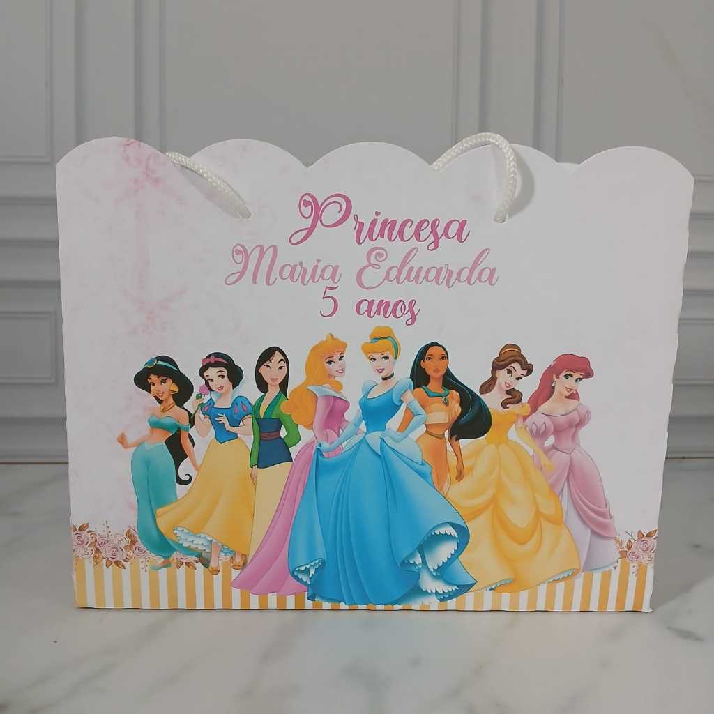 Sacolinha Personalizada Princesas Disney Pegue e Monte - Lembrancinha Festa Infantil