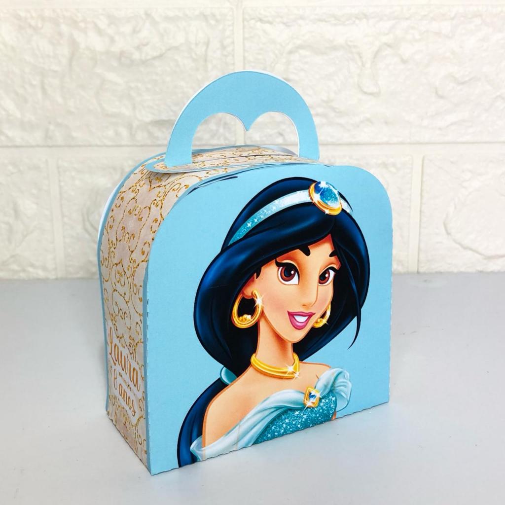 Lembrancinha Personalizada Caixa Maletinha Tema Princesa Jasmine