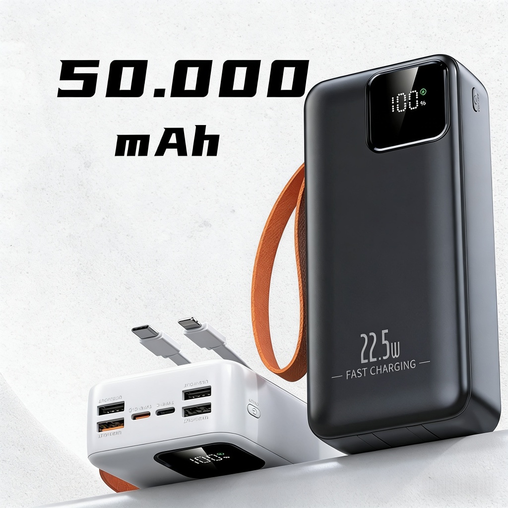 Carregador Portátil portátil grande 50000mah Turbo 22,5W PD carregamento ultrarrápido REAL